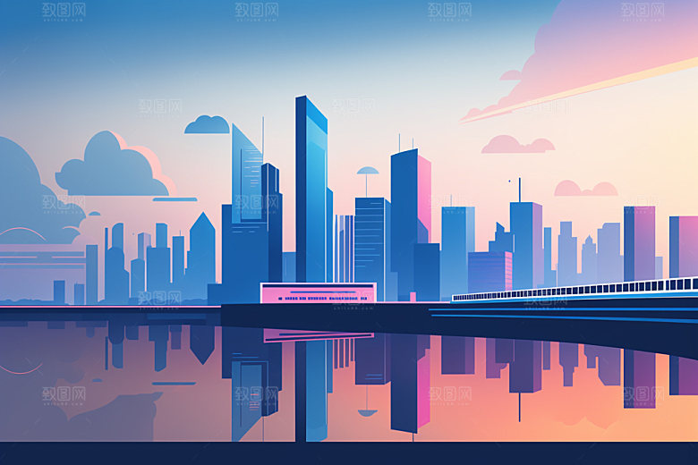 城市都市艺术插画