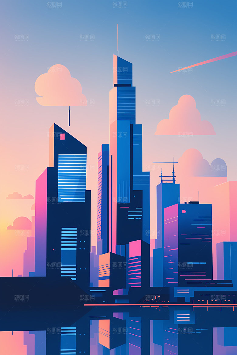 城市艺术都市插画