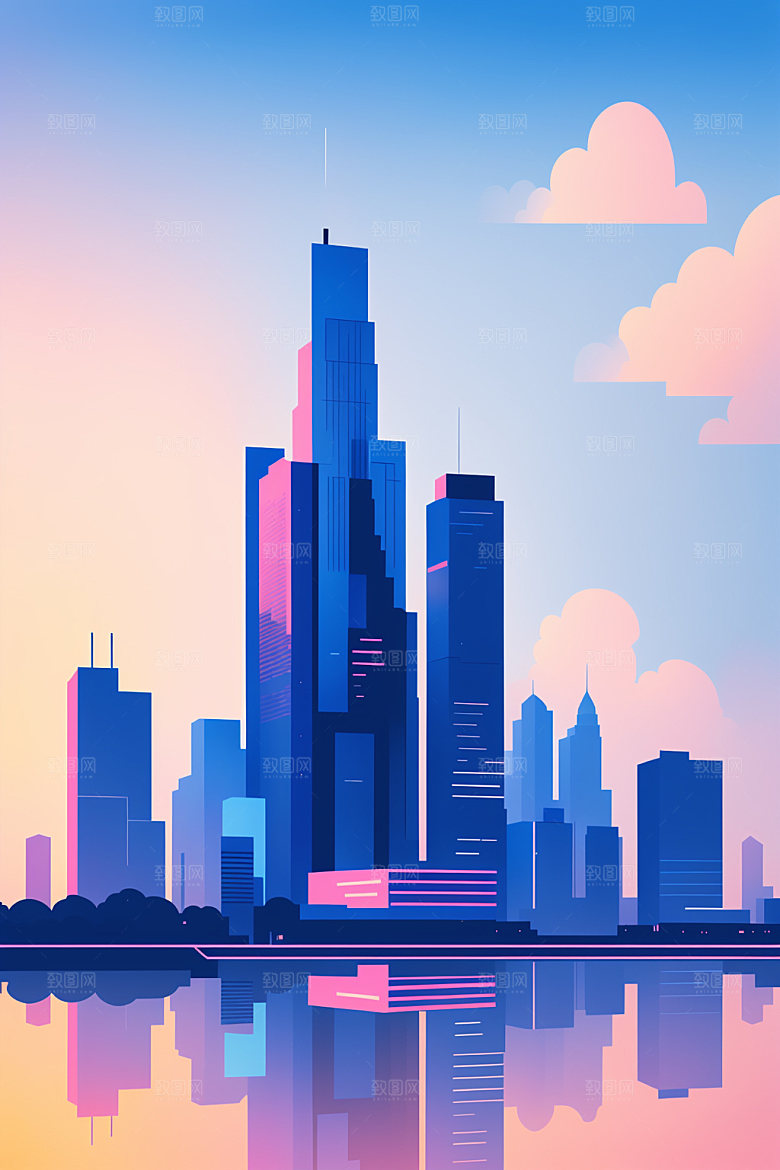 城市艺术都市插画