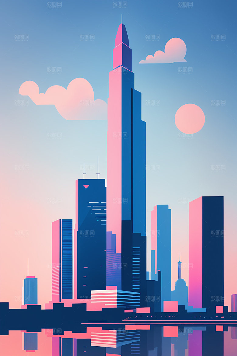 城市艺术都市插画