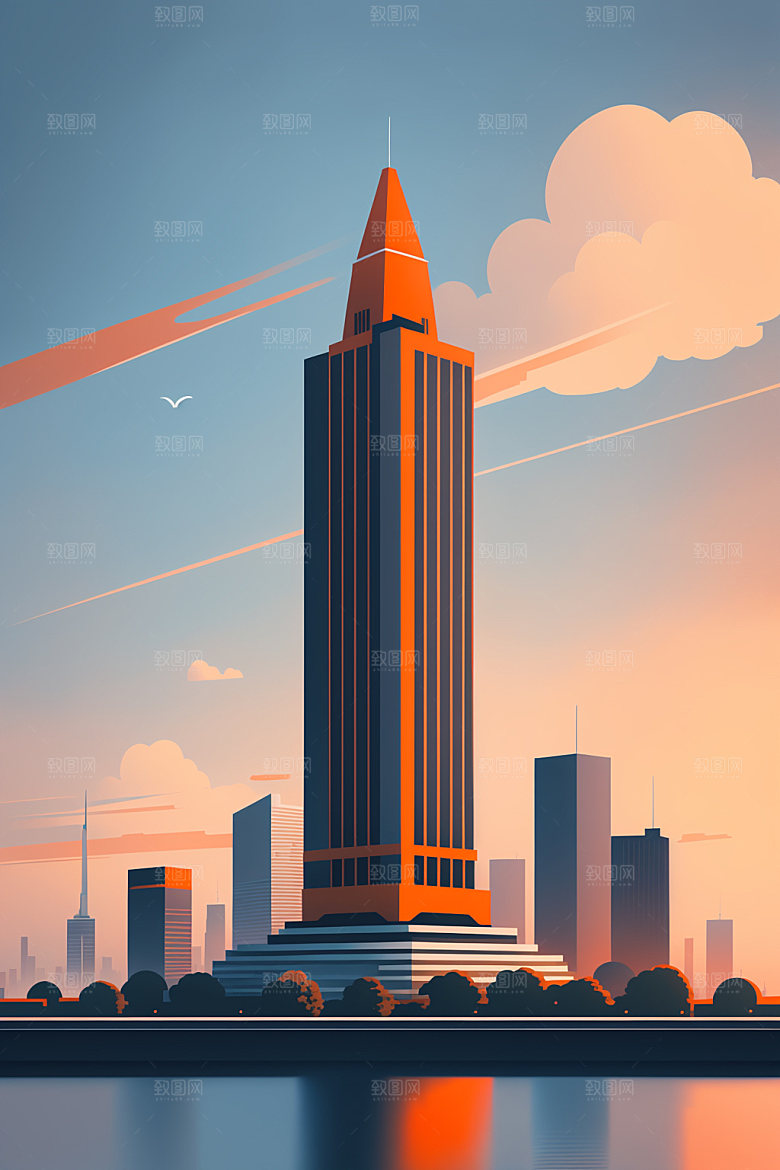 城市都市艺术插画