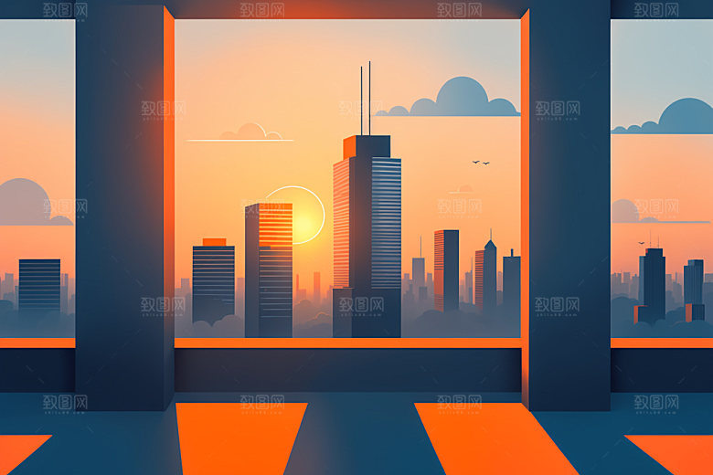 城市艺术都市插画