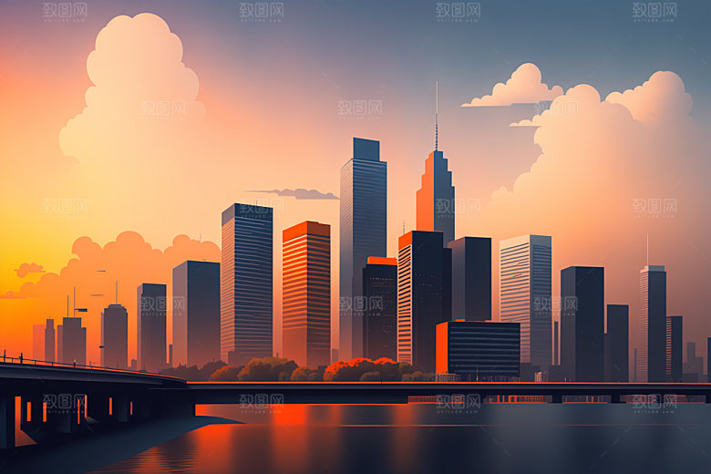 城市都市艺术插画