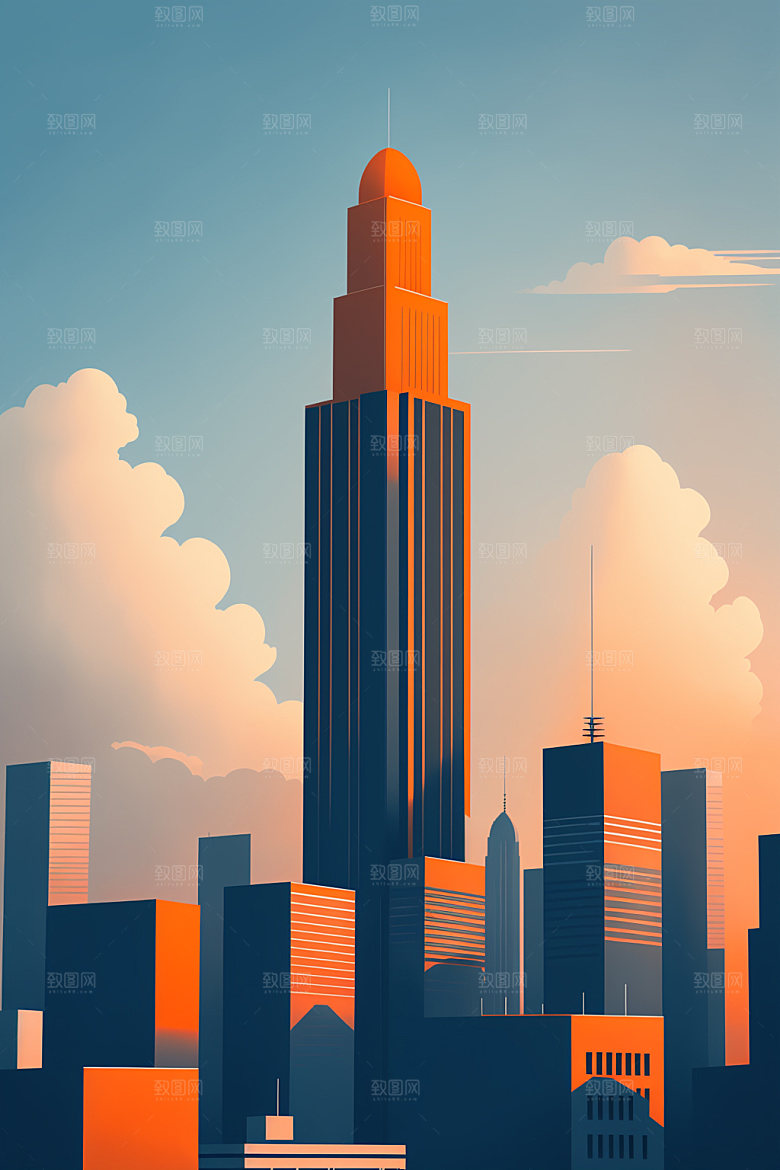 城市都市艺术插画