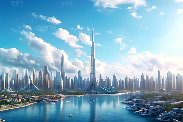 城市风光建筑效果图