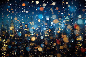 城市夜景霓虹灯光摄影图