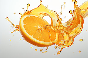 橙汁飞溅果汁高清素材