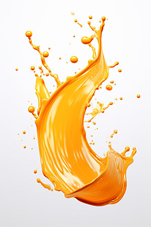 橙汁飞溅饮料泼洒素材
