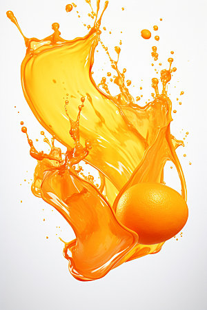 橙汁飞溅液体动态素材