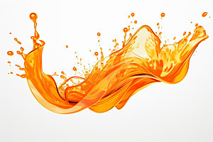 橙汁飞溅高清液体素材