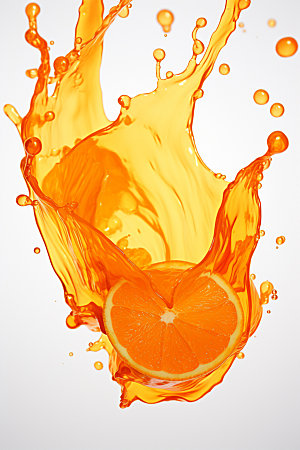 橙汁飞溅动态高清素材