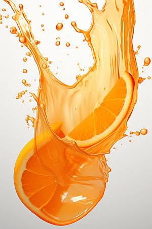 橙汁飞溅动态液体素材