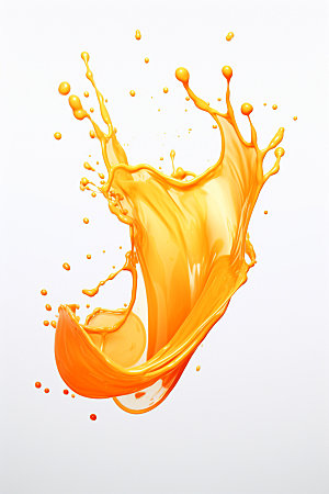 橙汁飞溅液体高清素材