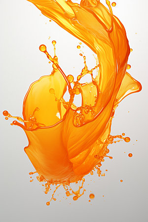 橙汁飞溅动态液体素材