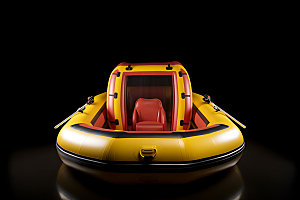 皮划艇充气船小船模型