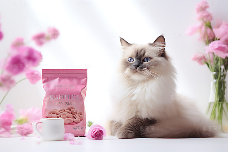 猫粮狗粮养宠产品摄影图