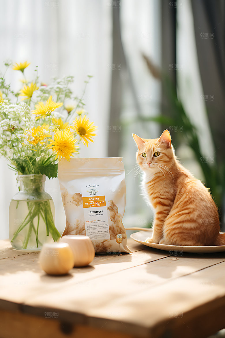 猫粮狗粮饲养养宠摄影图