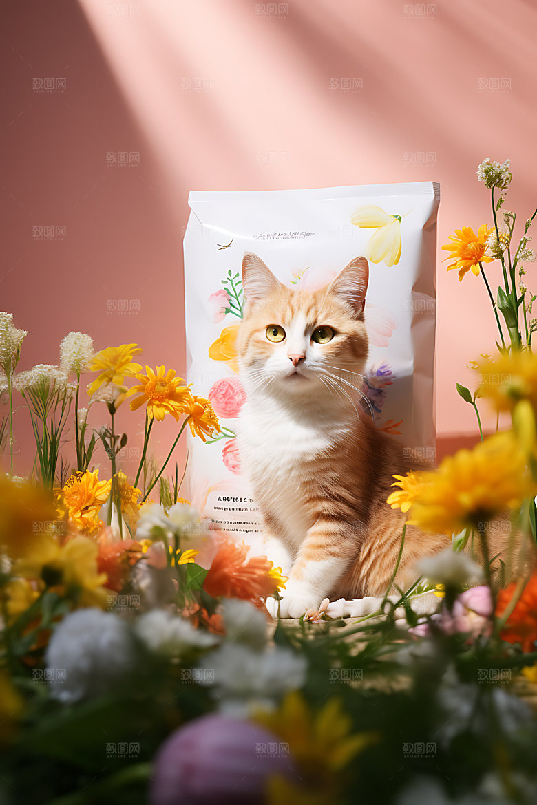 猫粮狗粮养宠饲养摄影图