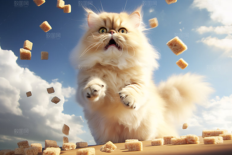 猫粮狗粮商业产品摄影图