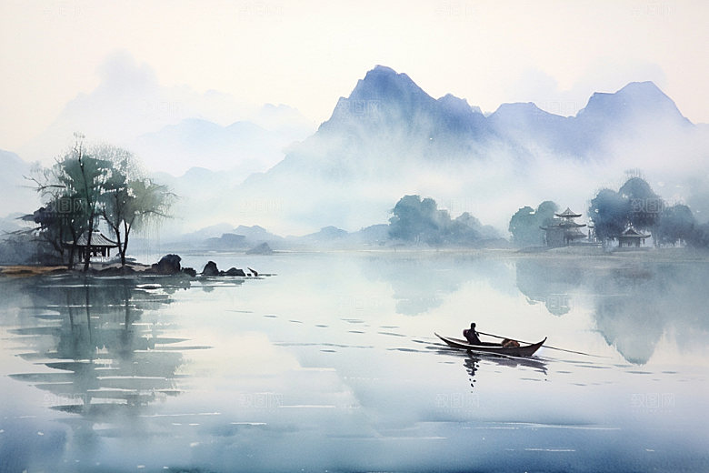 国画山水重阳节宣纸背景图