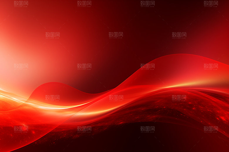 红色大气波浪线背景图