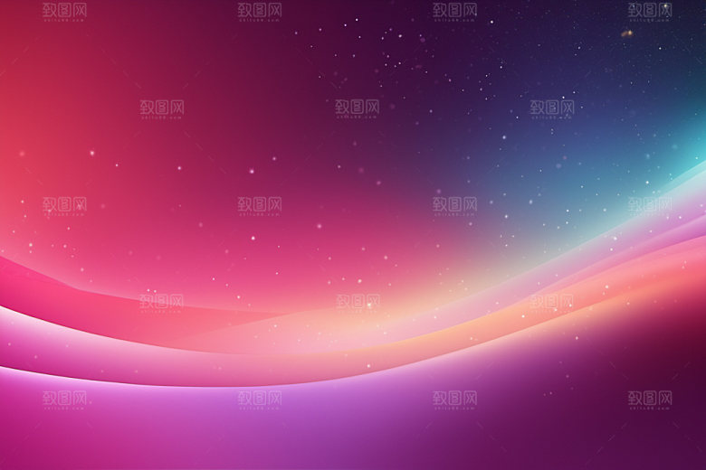 炫彩波浪渐变曲线背景图