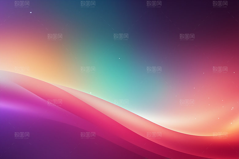 炫彩波浪渐变光线背景图