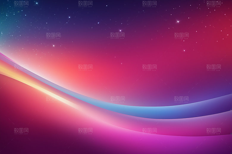 炫彩波浪光线动感背景图
