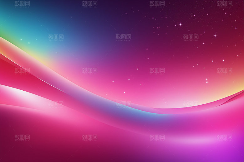 炫彩波浪高清曲线背景图