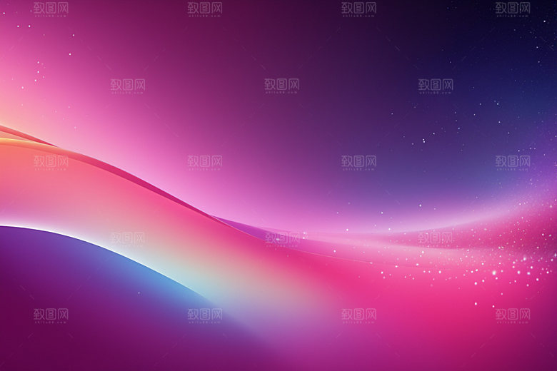 炫彩波浪抽象曲线背景图