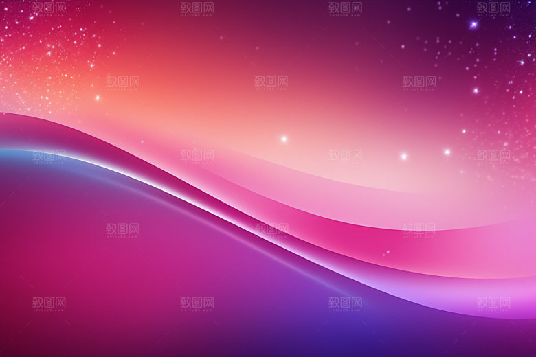炫彩波浪渐变曲线背景图