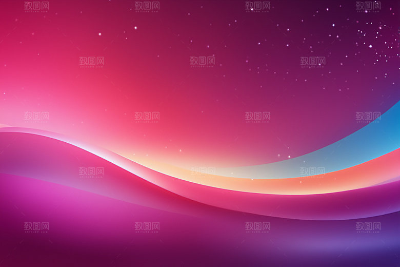 炫彩波浪光线曲线背景图