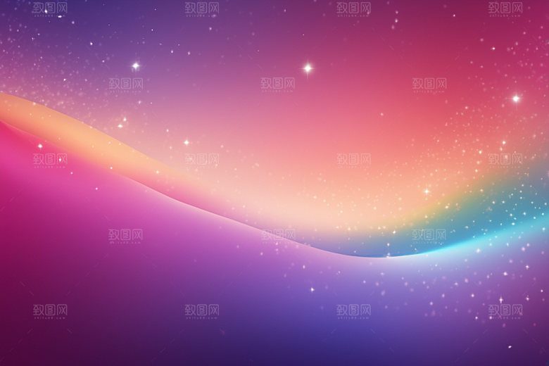 炫彩波浪渐变曲线背景图