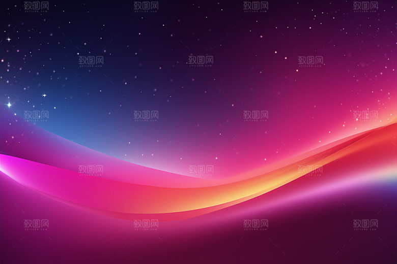 炫彩波浪抽象曲线背景图