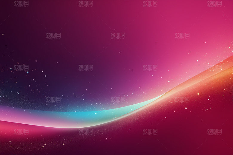 炫彩波浪曲线渐变背景图