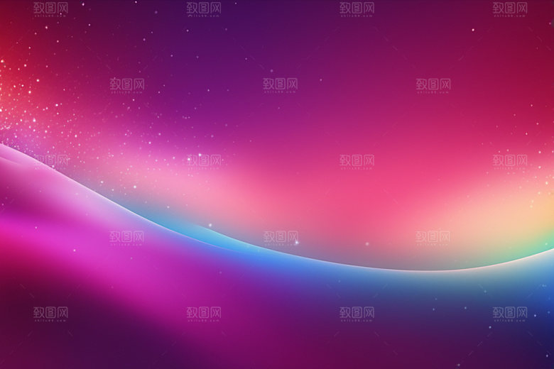 炫彩波浪光线曲线背景图