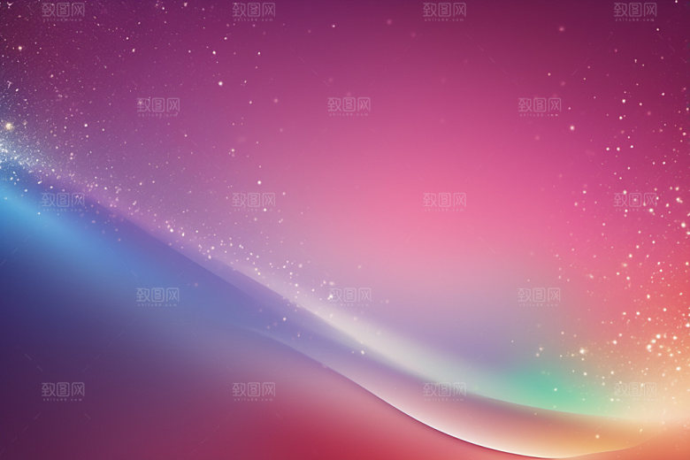 炫彩波浪光线曲线背景图