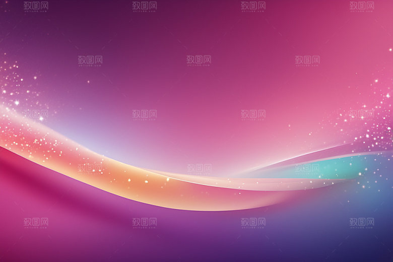 炫彩波浪曲线渐变背景图