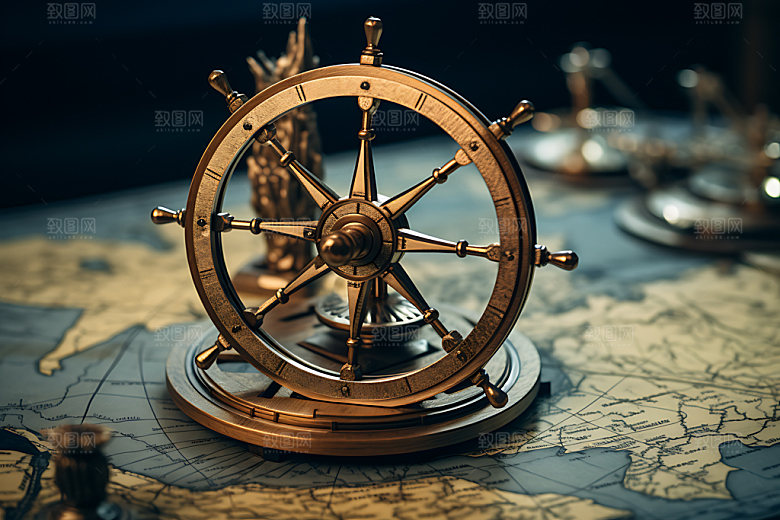 船舵操纵船只航海效果图