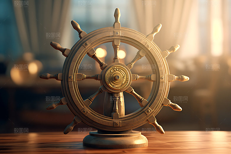 船舵航海模型效果图