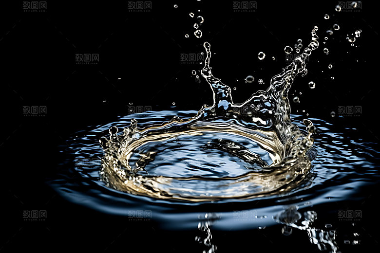 水滴水波纹质感摄影图