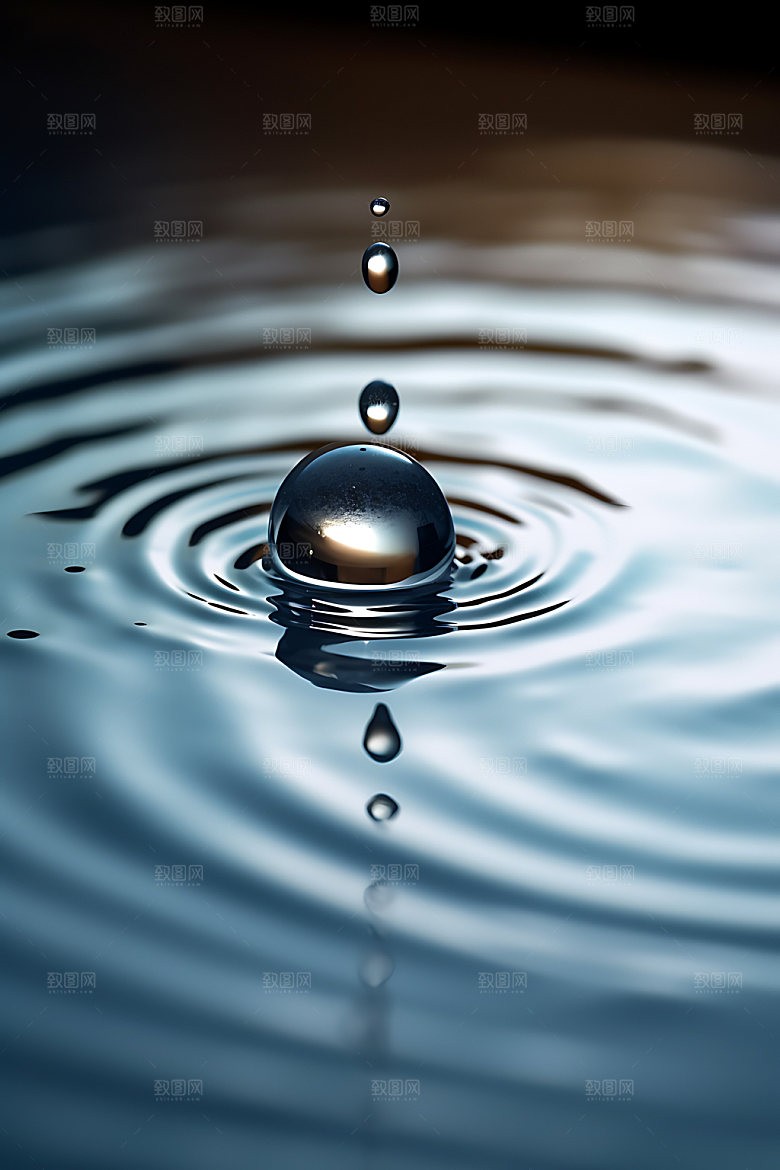 水滴涟漪水波纹摄影图