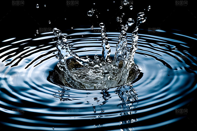 水滴涟漪水波纹摄影图
