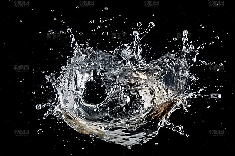 水滴水花涟漪摄影图
