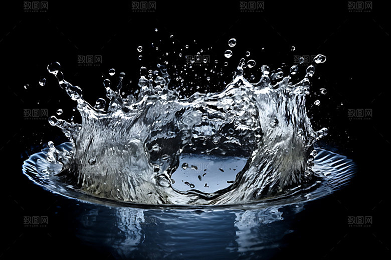水滴通透水波纹摄影图