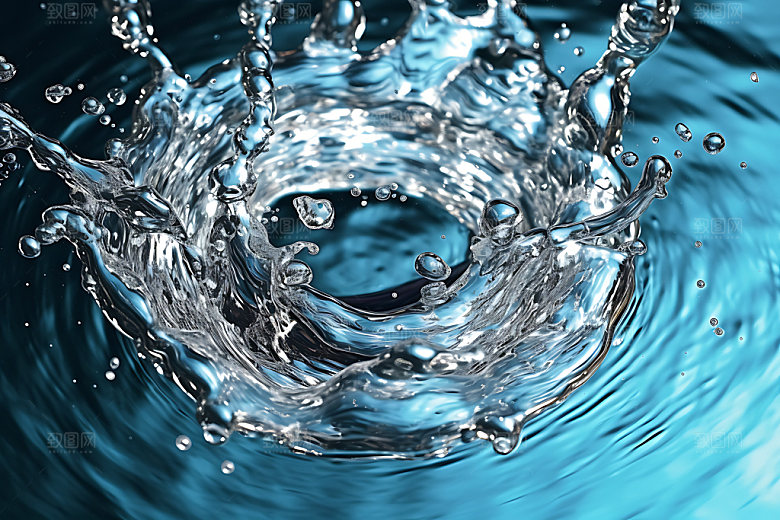 水滴通透水花摄影图