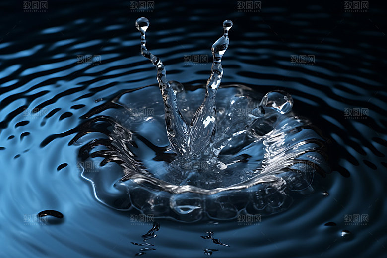 水滴透明水花摄影图