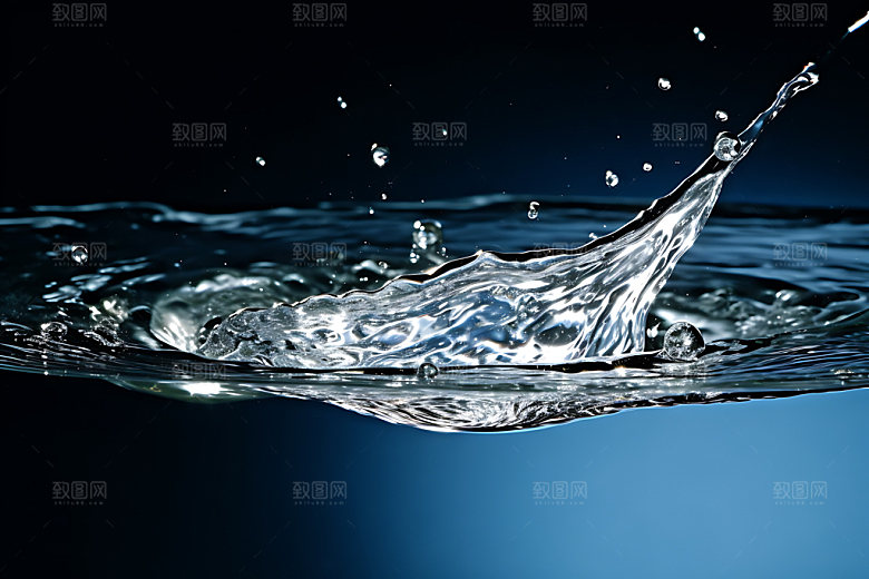 水滴通透水花摄影图