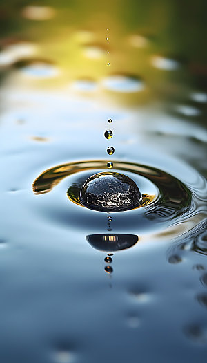 水滴水波纹涟漪摄影图