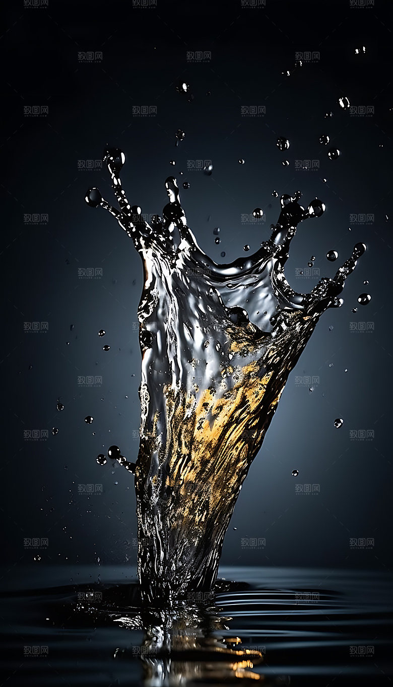 水滴质感通透摄影图